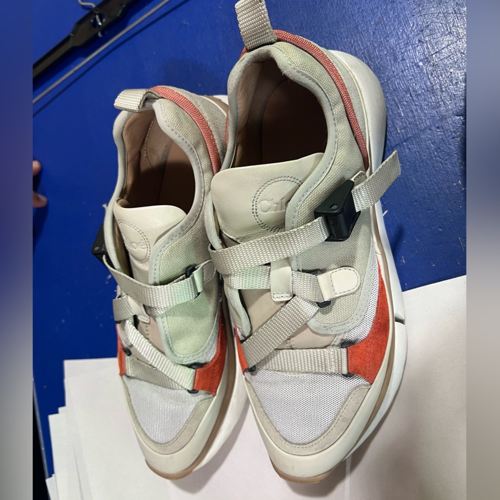 Chloe Women's Sneakers - Cream, Red, and White